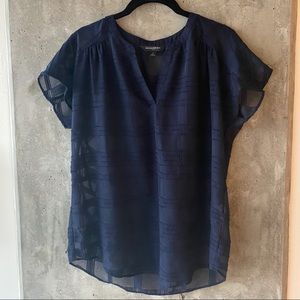 Banana Republic Navy Blue Short Sleeve Blouse